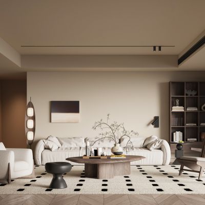 现代中古风客厅