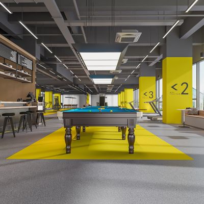 健身房 台球桌 水吧