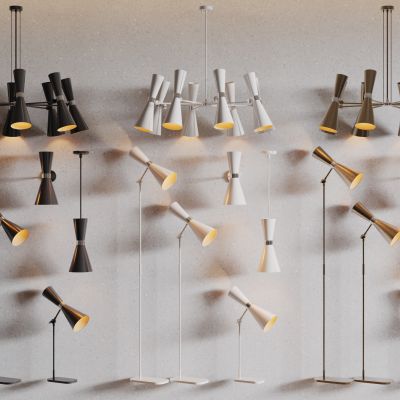 现在灯具组合 吊灯 壁灯 落地灯 台灯