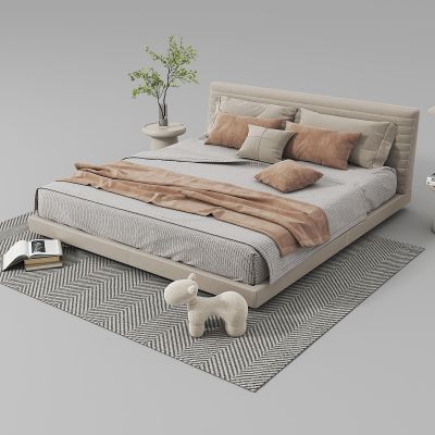 现代奶油风双人床