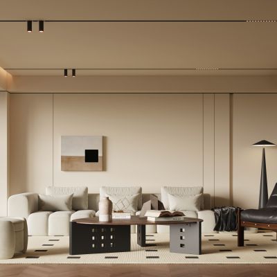 现代中古风客厅