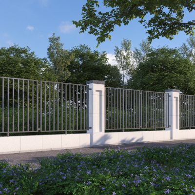 现代围墙3D模型