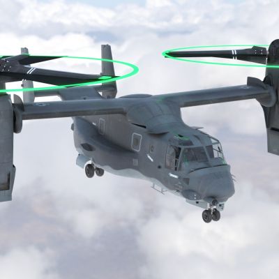 V22倾转旋翼机cv22b鱼鹰特种作战直升机带驾驶舱控制台机舱门可开