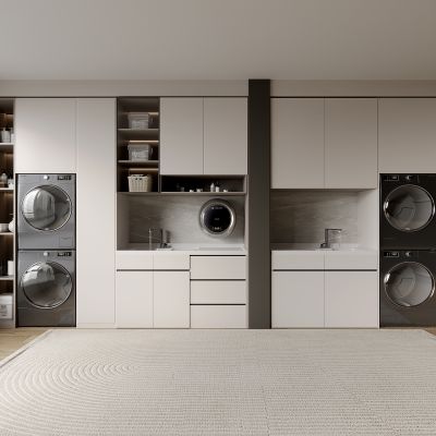 洗衣机，烘干机，阳台一体柜组合，阳台一体盆洗衣伴侣，洗衣柜，台面洗衣机柜，阳台组合洗衣池伴侣，简约阳台柜，储物柜，收纳柜，鞋柜，一体大容量置物柜，杂物柜子，靠墙落地式洗衣一体柜