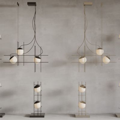 现在灯具组合 吊灯 壁灯 落地灯 台灯