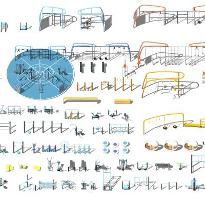 现代精品健身器材活动器械户外健身器械组合小区健身器公园老年康体健身儿童游乐设施椭圆仪牵引器跷跷板单杠