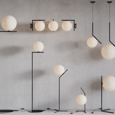 现在灯具组合 吊灯 壁灯 落地灯 台灯