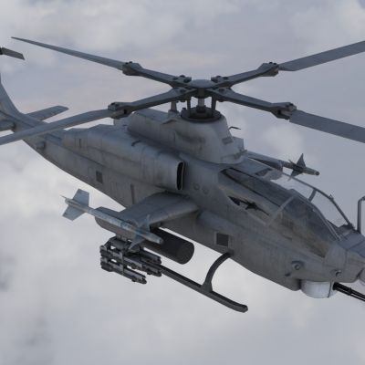 AH1Z蝰蛇武装直升机带内饰驾驶舱