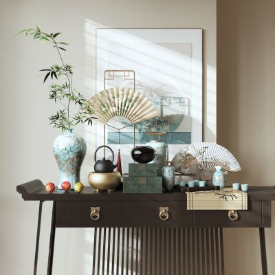 侘寂风格_装饰柜_摆件_装饰品_陶瓷_书本2333