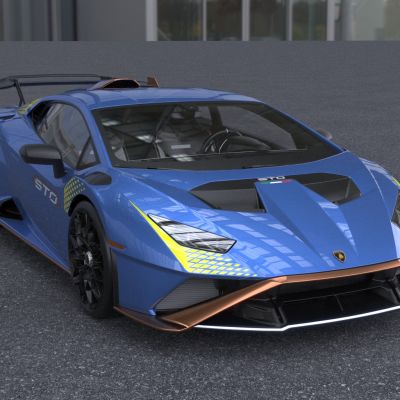 2021款兰博基尼飓风STO超跑跑车汽车带内饰车门可开