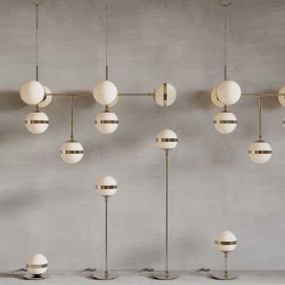 现在灯具组合 吊灯 壁灯 落地灯 台灯