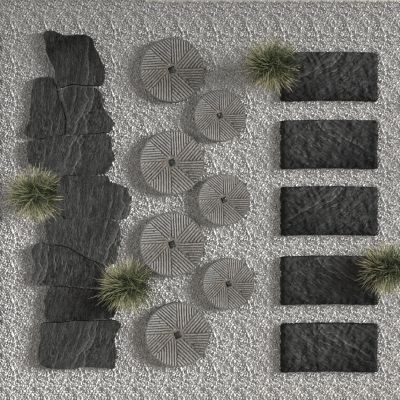 现代景观石头小路