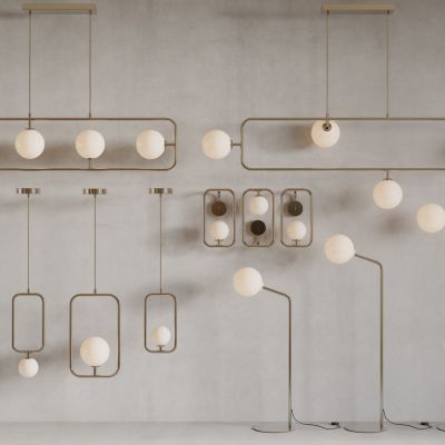 现在灯具组合 吊灯 壁灯 落地灯 台灯