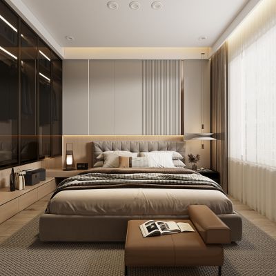 现代卧室，卧室，主人房，主卧
