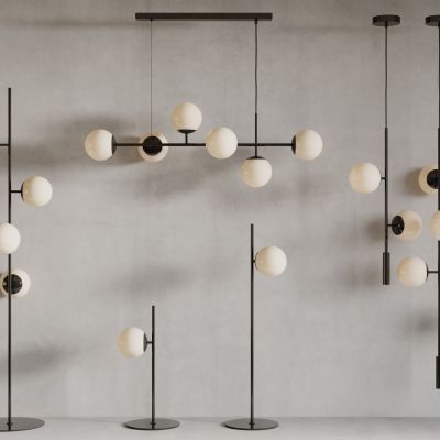 现在灯具组合 吊灯 壁灯 落地灯 台灯