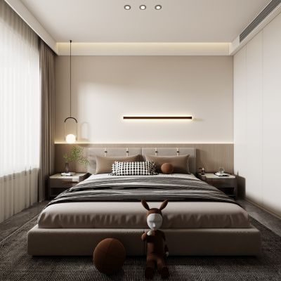 现代卧室，卧室，主人房，主卧