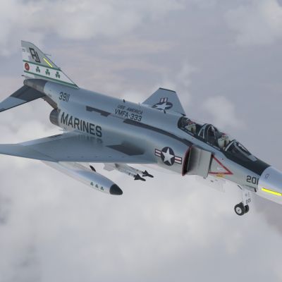 F4战斗机鬼怪f4p2飞机带驾驶舱带控制台