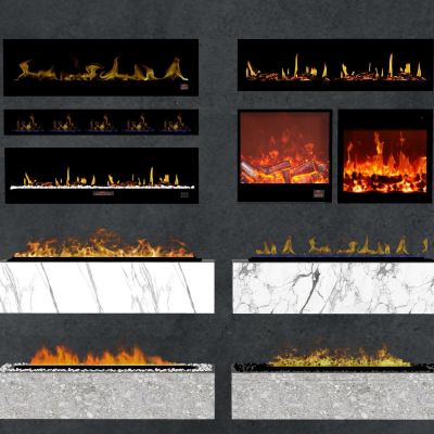 现代装饰壁炉组合电子壁炉蒸汽壁炉玻璃壁炉火焰火苗木柴堆吧台