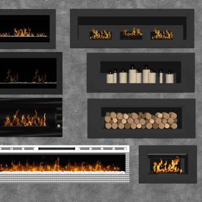 现代装饰壁炉组合电子壁炉蒸汽壁炉玻璃壁炉火焰火苗烛台木柴堆