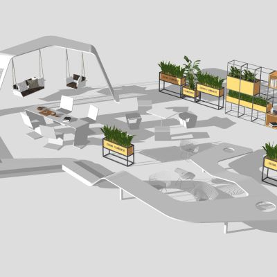 现代户外景观座椅景观坐凳公共座椅异形景观座椅可移动花箱花架秋千座椅吊椅组合桌椅商业外摆