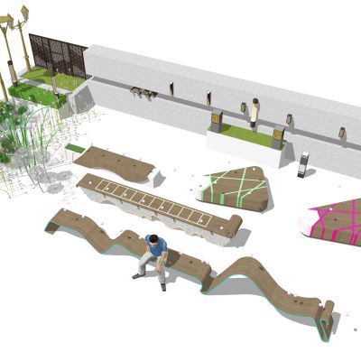 现代景观座椅弧形座椅创意异形景观座凳路灯景墙树池灯具