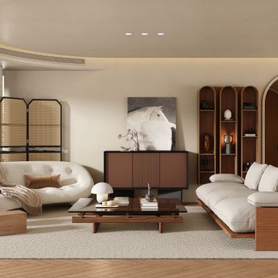 现代中古风客厅