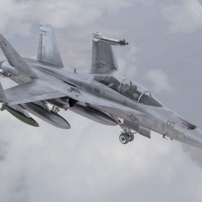 F18舰载机带驾驶舱控制台舱门可开关