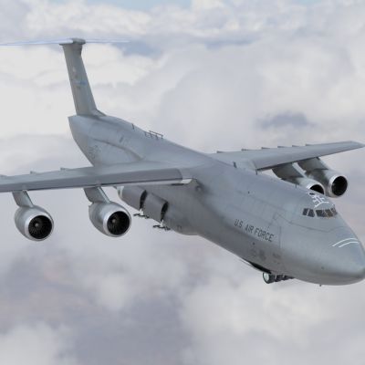 C5运输机大型战略军用运输机银河带驾驶舱控制台机舱门可开关