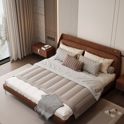 现代家居卧室 双人床 主卧 饰品摆件