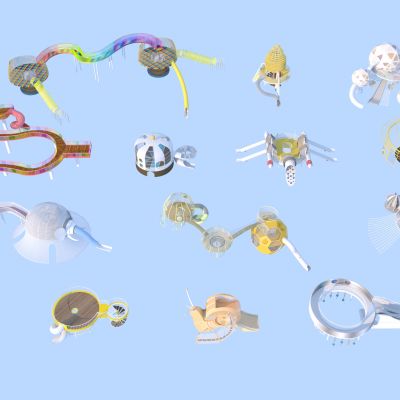 现代滑梯组合 儿童游乐器