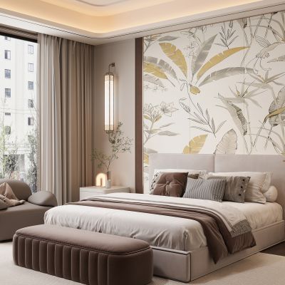 现代家居卧室 双人床 主卧 饰品摆件