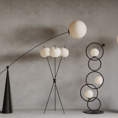 现在落地灯组合 落地灯 装饰灯 球形灯 艺术灯
