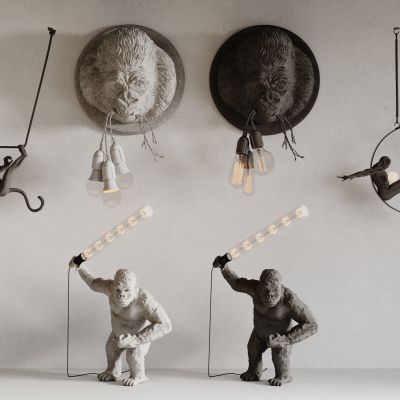 现代雕塑壁灯灯组合 异形壁灯灯 动物壁灯