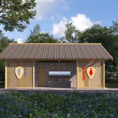 新中式公共卫生间 厕所