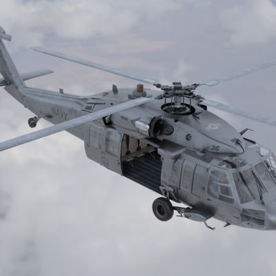 mh60s海鹰直升机带驾驶舱控制台机舱门可开关