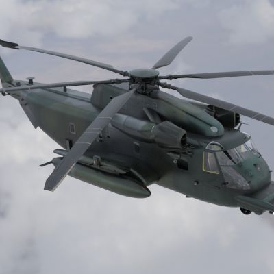 MH53海龙直升机带驾驶舱控制台舱门可开关