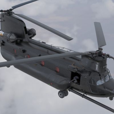 MH47G支奴干特种作战直升机带驾驶舱控制台舱门可开关