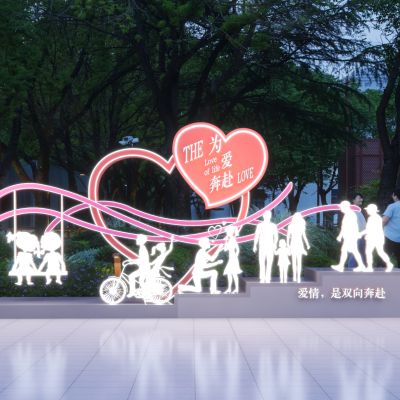 现代爱心爱情雕塑小品