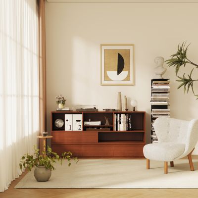 现代中古风储物柜 书架