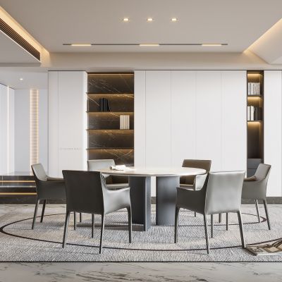 现代家居餐厅 餐桌椅组合 酒柜组合 饰品 
