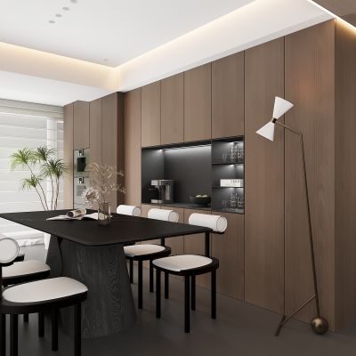 现代餐厅 餐边柜 餐桌椅 酒柜  餐桌