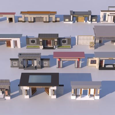 新中式入口景观大门门楼