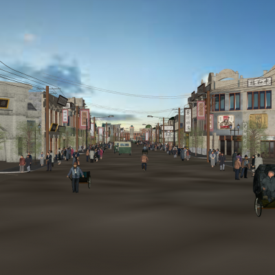 古代中山广场商业景观 