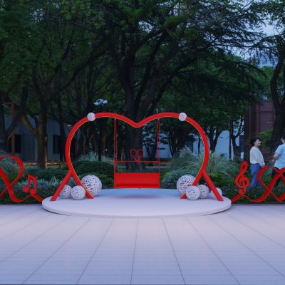 现代爱心爱情雕塑小品