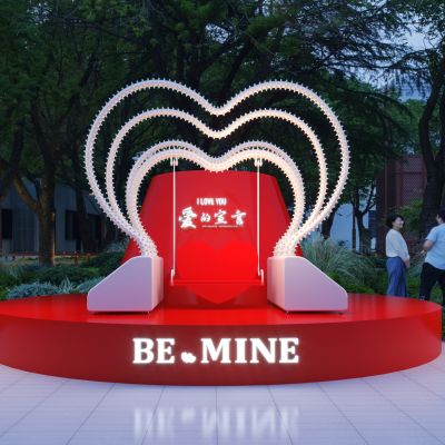 现代爱心爱情雕塑小品