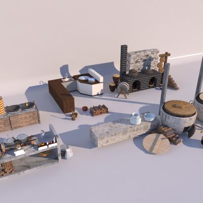 现代灶台柴火灶农村灶台柴火