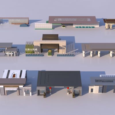 新中式入口景观大门门楼