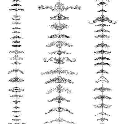 欧式家具雕花雕刻CAD图库顶花