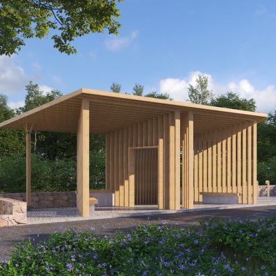 新中式廊架 亭子