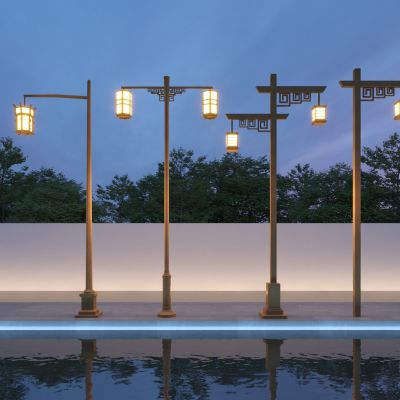 新中式市政路灯_乡村景观灯_照明灯_玉兰灯_飞燕灯